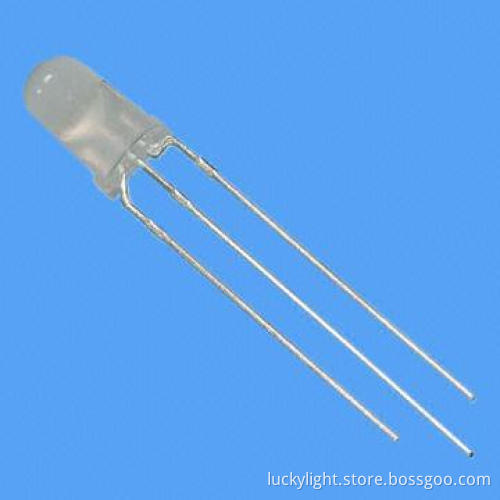 5mm Bi-color 3-pin LED Lamp, 625nm Hi-efficiency Red, 570nm Yellow Green
